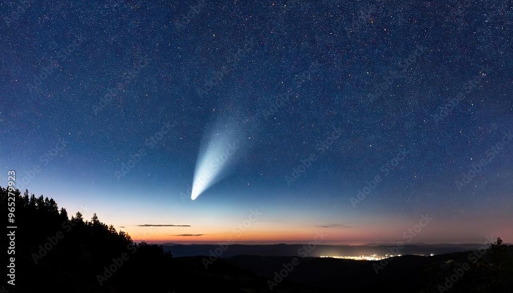 comet in the night sky