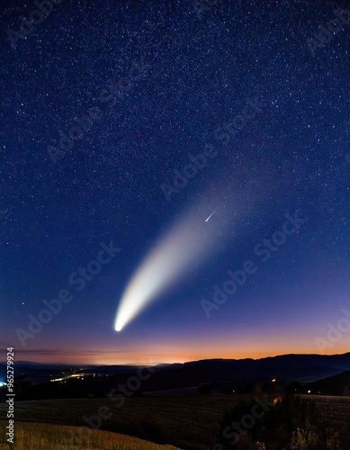 comet in the night sky