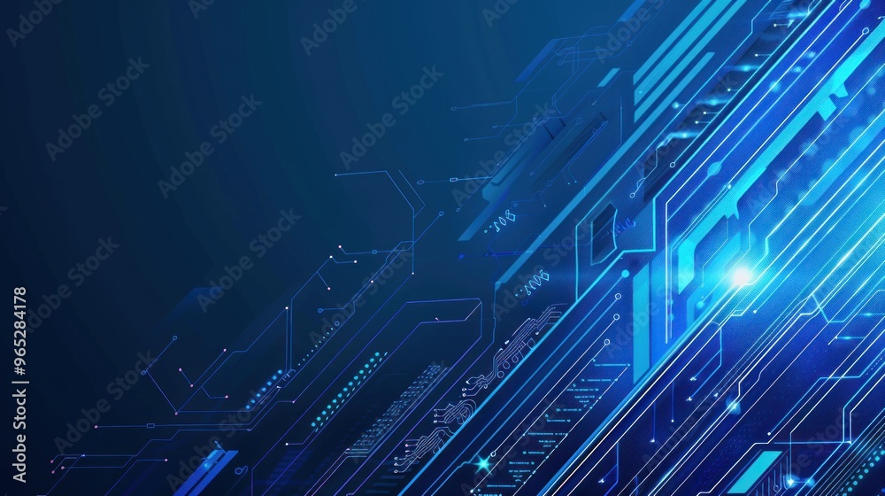 Naklejka premium Abstract Blue Circuit Board Background