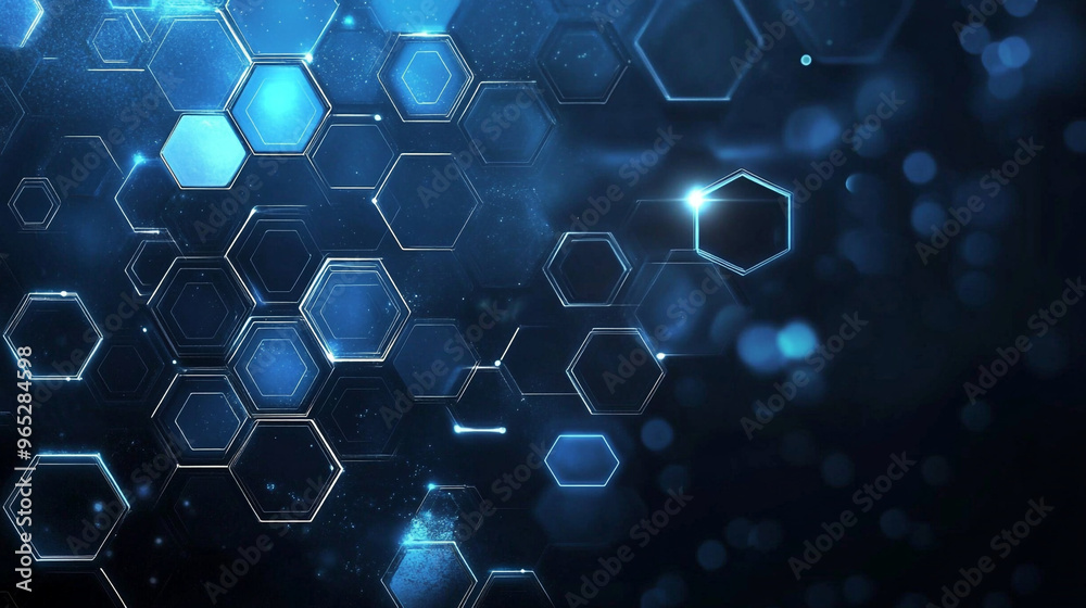 Abstract technology or medical background with hexagons. Blue technology background, blue hexagon background. Abstract technology or medical background with hexagons. Blue technology background, blue hexagon background.