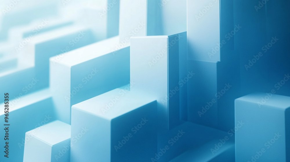 Fototapeta premium 3d square box block blue background