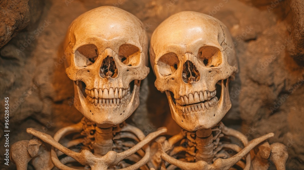 Ethereal Skeletons: Awe-Inspiring Artistic Depiction with Copy Space for Text in 8K High Detail Ethereal Skeletons: Awe-Inspiring Artistic Depiction with Copy Space for Text in 8K High Detail