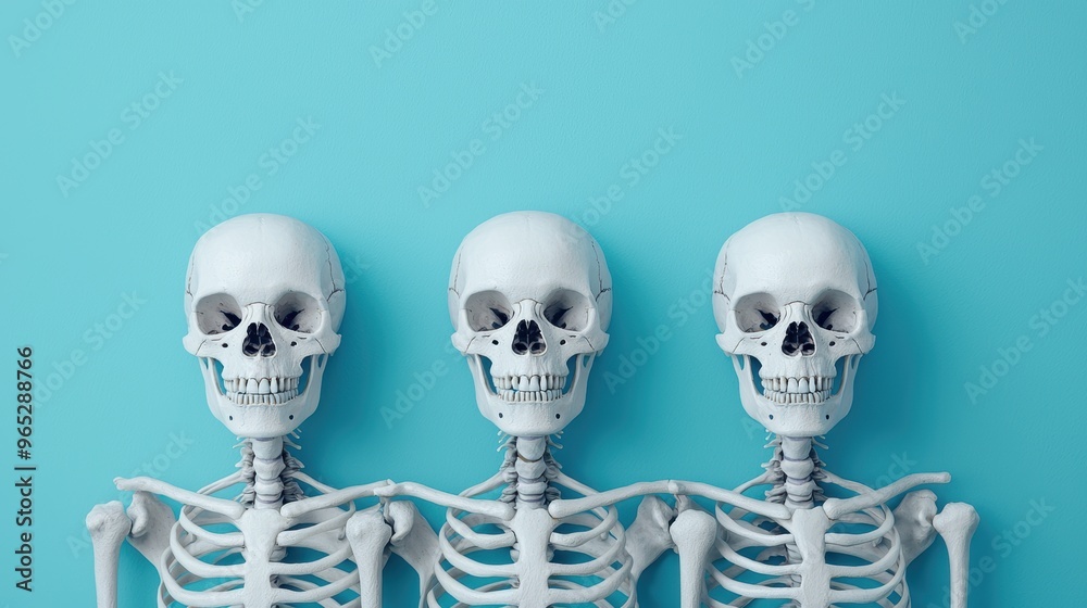 Mystical Skeleton Guides: Artistic Exploration of Nature with Copy Space, High Detail 8K Quality