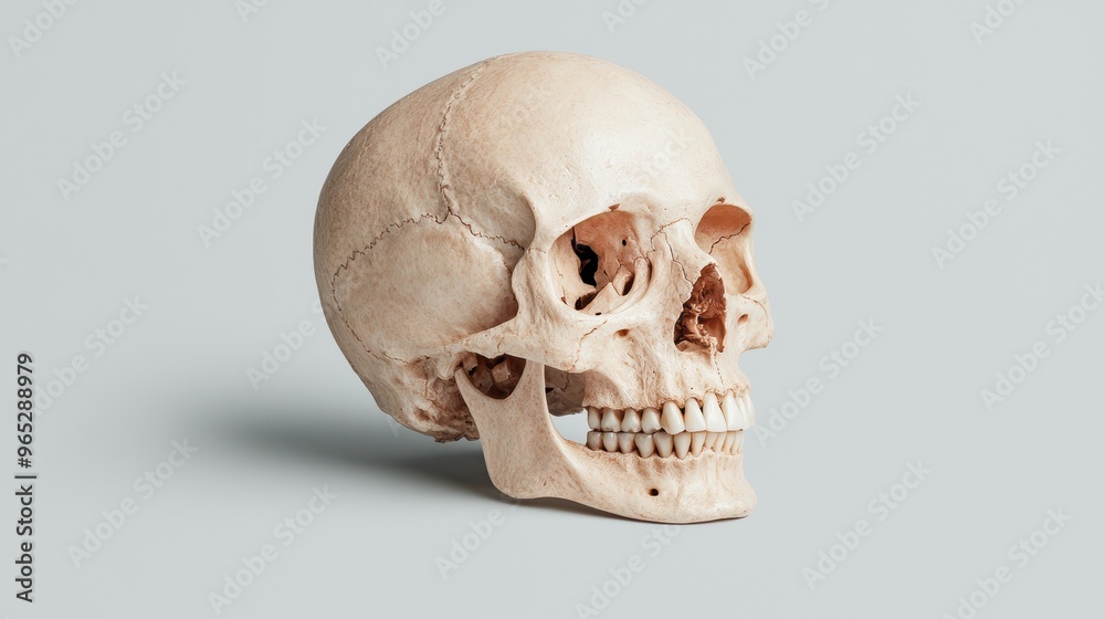 Detailed Human Skull Sagittal View - Educational Graphic with Copy Space for Text in 8K High Detail Resolution Detailed Human Skull Sagittal View - Educational Graphic with Copy Space for Text in 8K High Detail Resolution