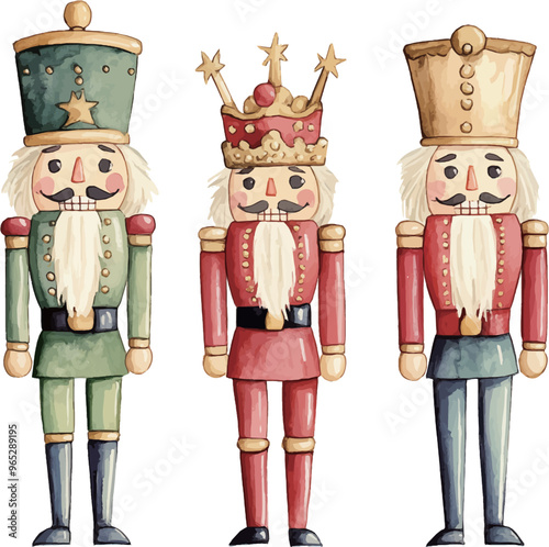 watercolour clipart of Nutcrackers