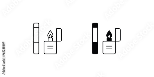 cigarettes set icon with white background vector stock illustration