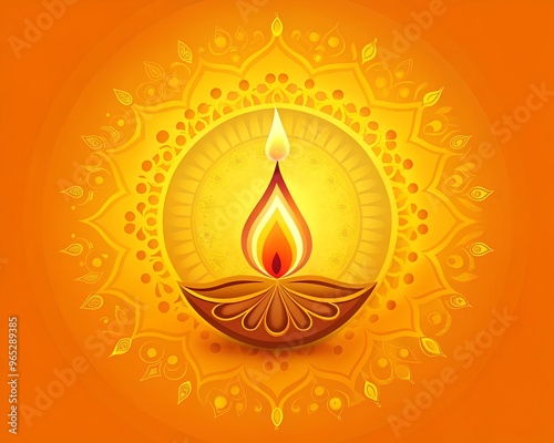 Bright Diwali greeting card background