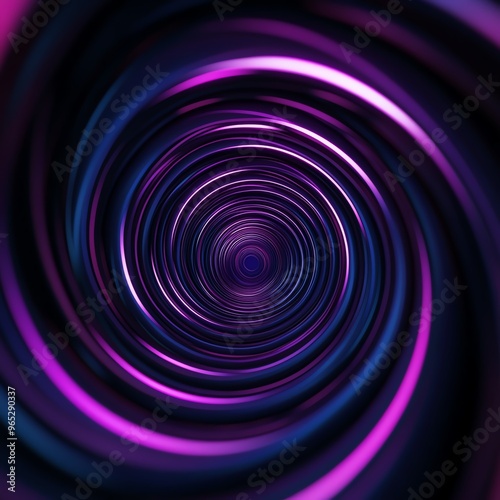 A captivating swirl of purple and blue tones creating a mesmerizing tunnel effect, perfect for abstract art and design.