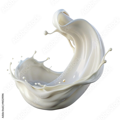 Fotografie milk splashes or wave with drops and splatter isolated