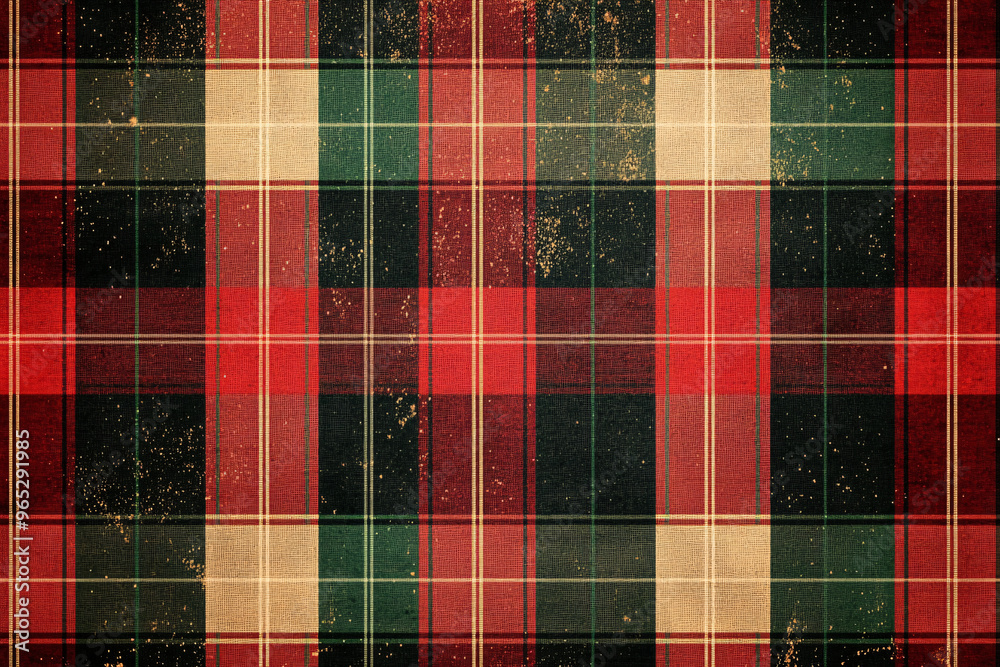 vintage plaid tartan pattern with red green and beige stripes creating ...