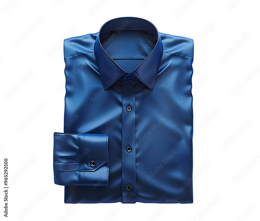 Blue dress shirt isolated on white background. Isolated on transparent background Blue dress shirt isolated on white background. Isolated on transparent background