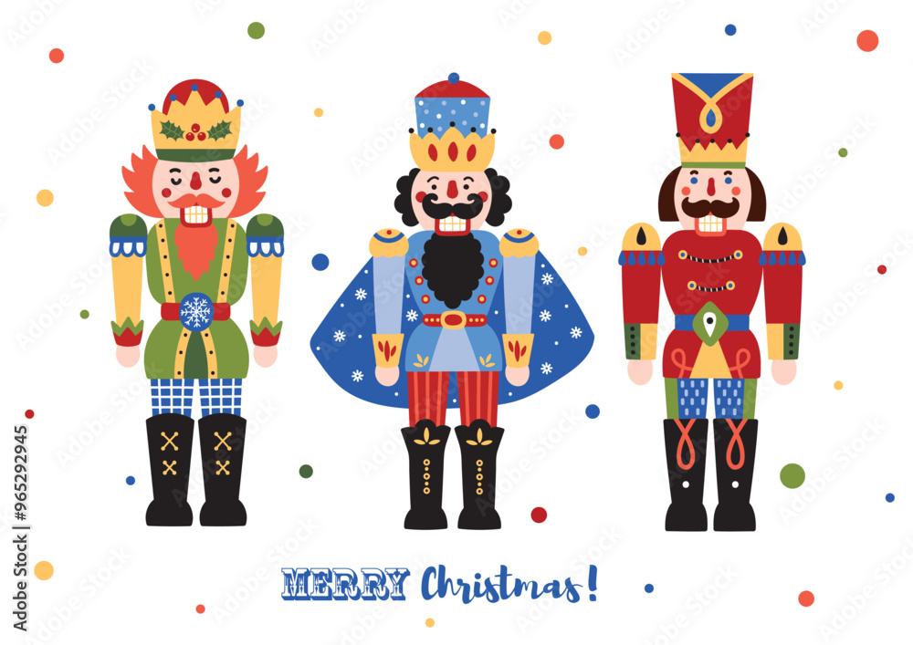 Nutcrackers. Interior poster. Cute Christmas illustration.
Nutcrackers. Interior poster. Cute Christmas illustration.