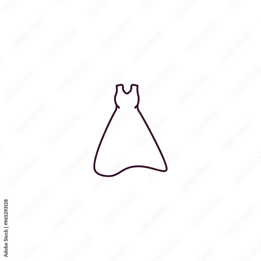 long sleeveless dress outline icon. Linear vector from clothes concept. Thin line long sleeveless dress icon isolated on white background long sleeveless dress outline icon. Linear vector from clothes concept. Thin line long sleeveless dress icon isolated on white background