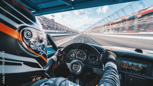 Exciting NASCAR race with a driver overtaking another car on a high-speed track at sunset, showcasing the thrill of motorsports and competition.