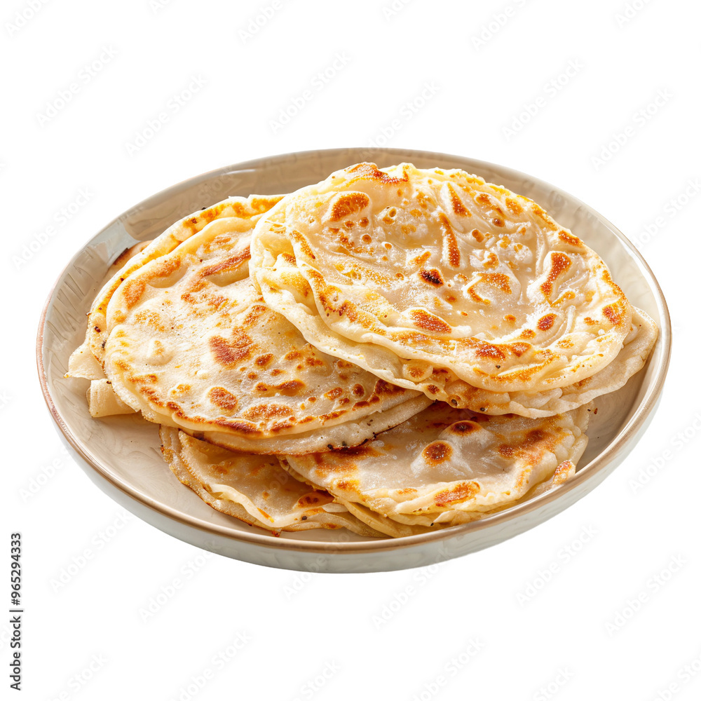 Traditional Malaysian Roti Canai Stack, Authentic Flavor, Isolated on Transparent Background. PNG Format Traditional Malaysian Roti Canai Stack, Authentic Flavor, Isolated on Transparent Background. PNG Format