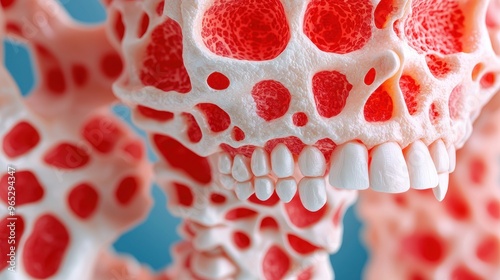 Detailed Anatomical Illustration of Bone Growth Factors for Scientific Study with Copy Space, 8K High Detail Resolution