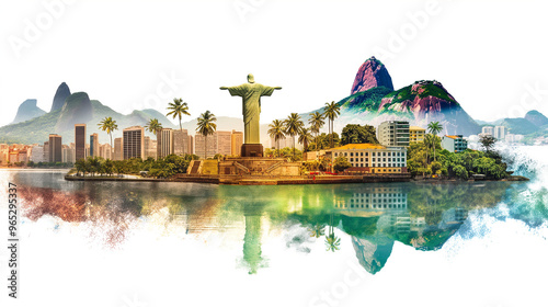 Travel Collage of famous places of the Brazil, Element for Advertisement, postcard, poste
