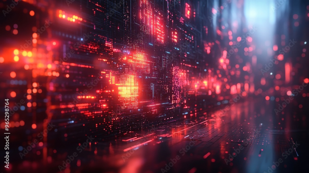 A digital fortress iconizes internet security in a futuristic setting A digital fortress iconizes internet security in a futuristic setting