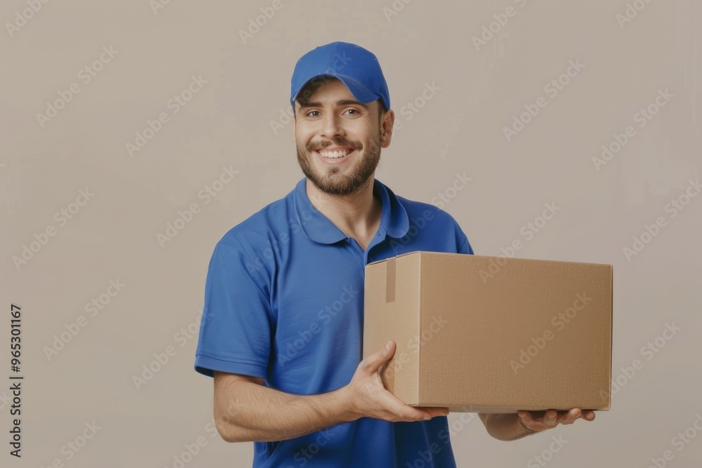 delivery man with package delivery man with package