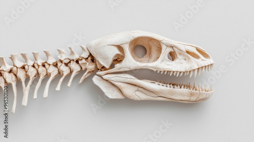 Detailed Anatomical Study of Reptile Bone Structure - Zoological Reference with Copy Space in 8K High Detail Resolution