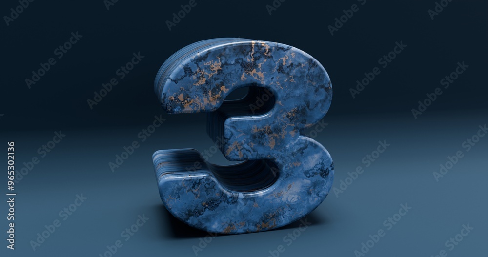 Naklejka premium Number two. Numbers. Murble number three. 3 d numbers render murble set. Numbers set.