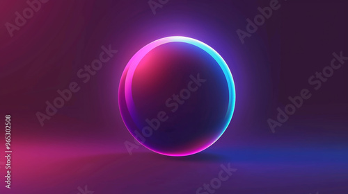 Glowing Iridescent Orb with Luminescent Purple