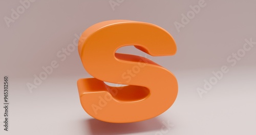 Alphabet. 3d letters render rorange set.  Letters set. Letter Ss. Orange letter Ss photo