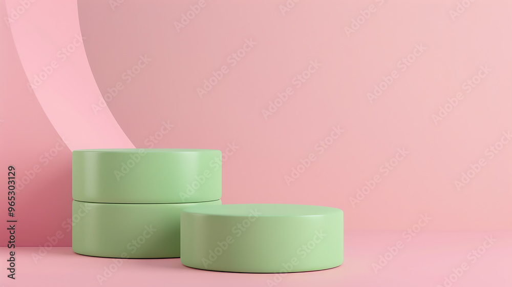 Stand podium wall scene pastel color background, geometric shape for product display presentation. Stand podium wall scene pastel color background, geometric shape for product display presentation.