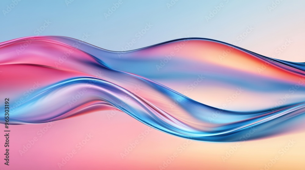 The artwork displays a fluid blend of soft blue and pink tones, offering an abstract and visually soothing experience The artwork displays a fluid blend of soft blue and pink tones, offering an abstract and visually soothing experience