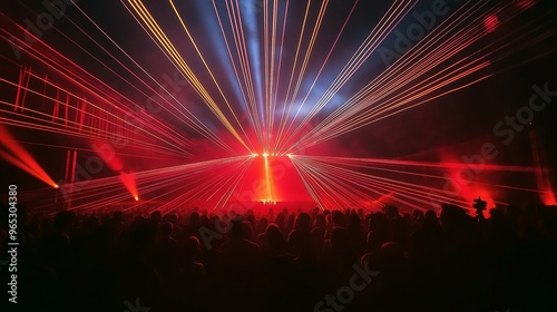 laser show on a club concer...
