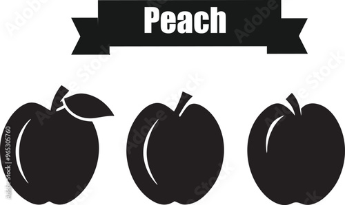 Peach Elegant Silhouette Vector Illustrations