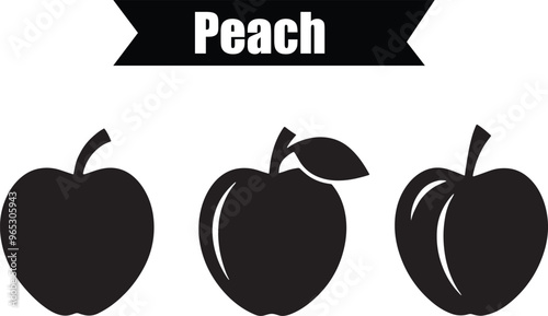 Peach Modern Black Silhouette Design Elements