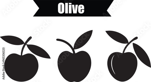 Olive Versatile Black Silhouette Vector Series