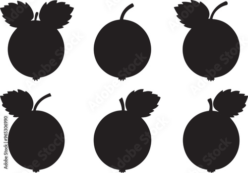 Fruit Outline Silhouette Graphics Collection