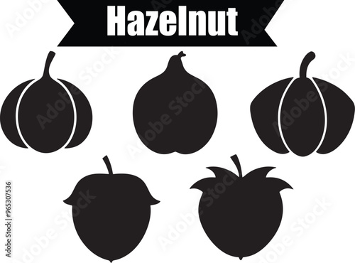 Hazelnut Modern Black Silhouette Design Elements
