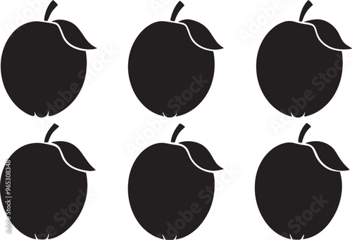 Plum Modern Black Silhouette Design Elements