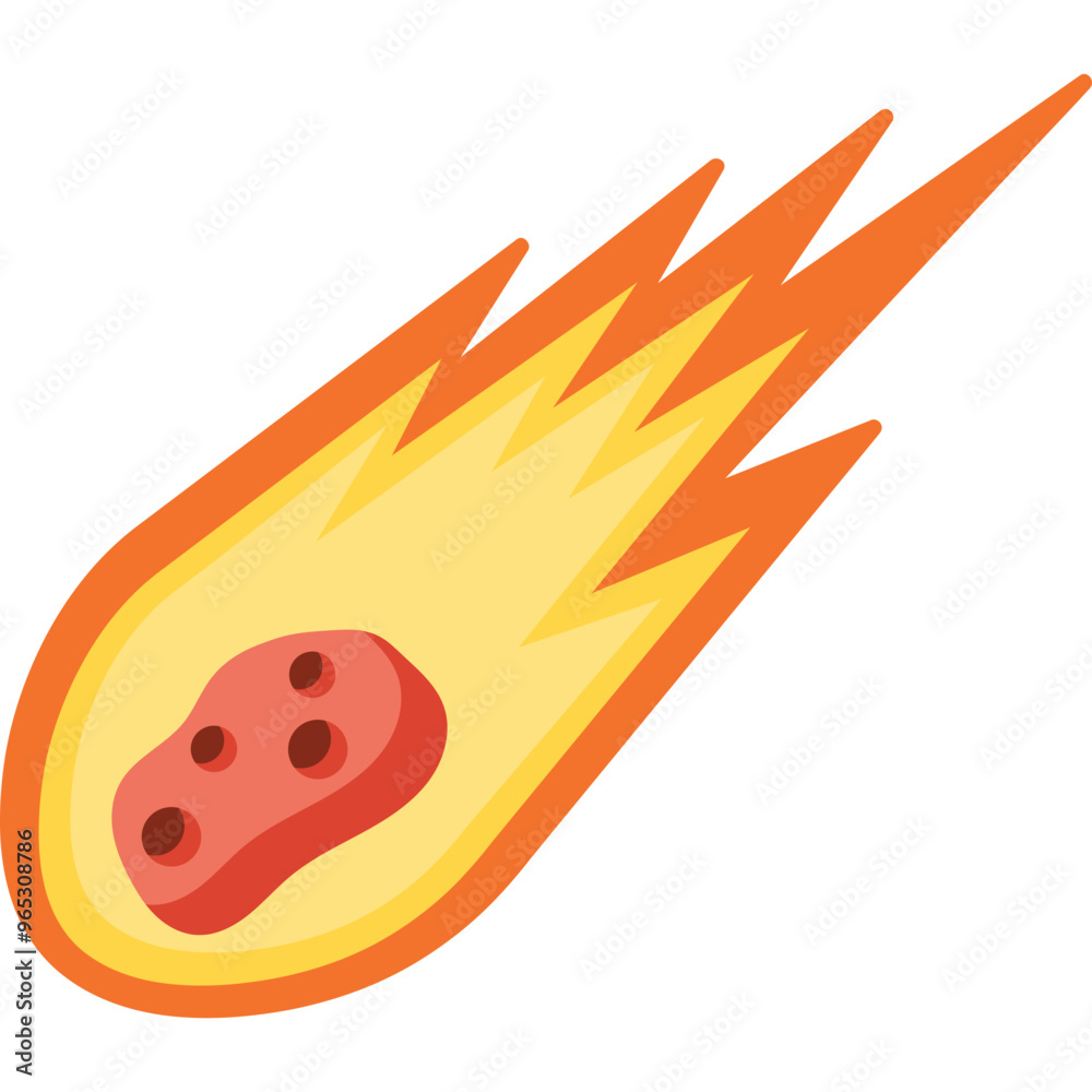 Asteroid Meteor Illustration
