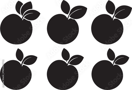 Cran Berry Artistic Silhouette Elements in Black