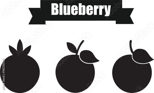 Blueberry Abstract Silhouette Vector Graphics Pack