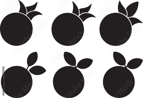 Fruit Artistic Silhouette Elements in Black