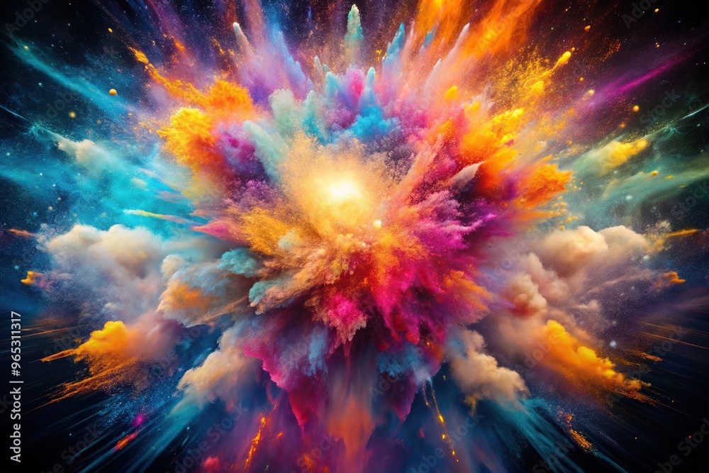 Big bang universe explosion supernova blast made out of colorful bath soaps transformed into a super detailed long shot image, explosion, super detailed, long shot Big bang universe explosion supernova blast made out of colorful bath soaps transformed into a super detailed long shot image, explosion, super detailed, long shot