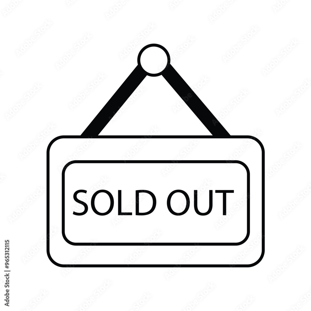 sold out glyph icon with white background vector stock illustration sold out glyph icon with white background vector stock illustration