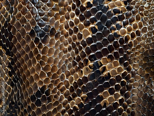 Close-up of snake scales. Full frame shot.