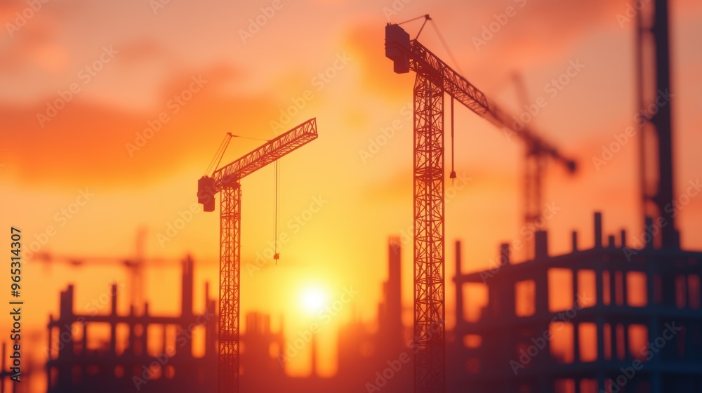 Obraz premium Constructing Urban Oil Facilities for Future Development with Copy Space, 8K Detail