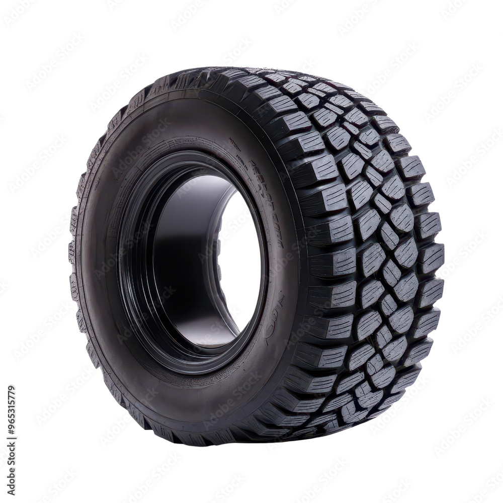 A high-quality tire showcasing a rugged tread design, ideal for off-road vehicles and challenging terrains. A high-quality tire showcasing a rugged tread design, ideal for off-road vehicles and challenging terrains.