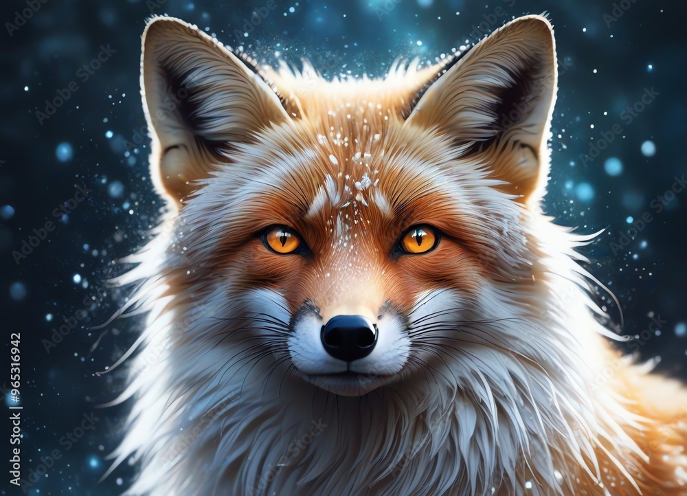 An illustration of a majestic fox with deep brown and white fur An illustration of a majestic fox with deep brown and white fur