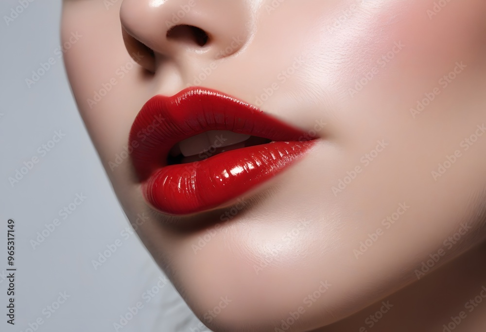 Obraz premium Close-up shot of beautiful woman lips
