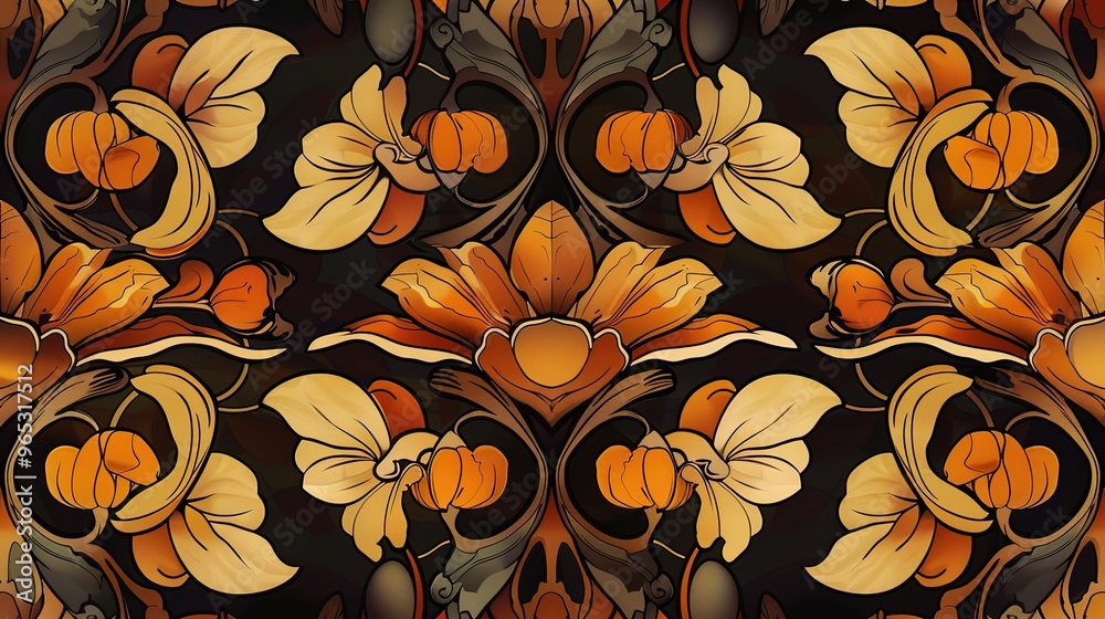 nouveau floral pattern wallpaper nouveau floral pattern wallpaper