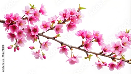 Wallpaper Mural Pink cherry blossom branch in spring isolated on white High Angle, tree, blooming, flora, sakura, beauty, spring, season, delicate, purity, white, isolated, cherry blossom, botanical, petals Torontodigital.ca
