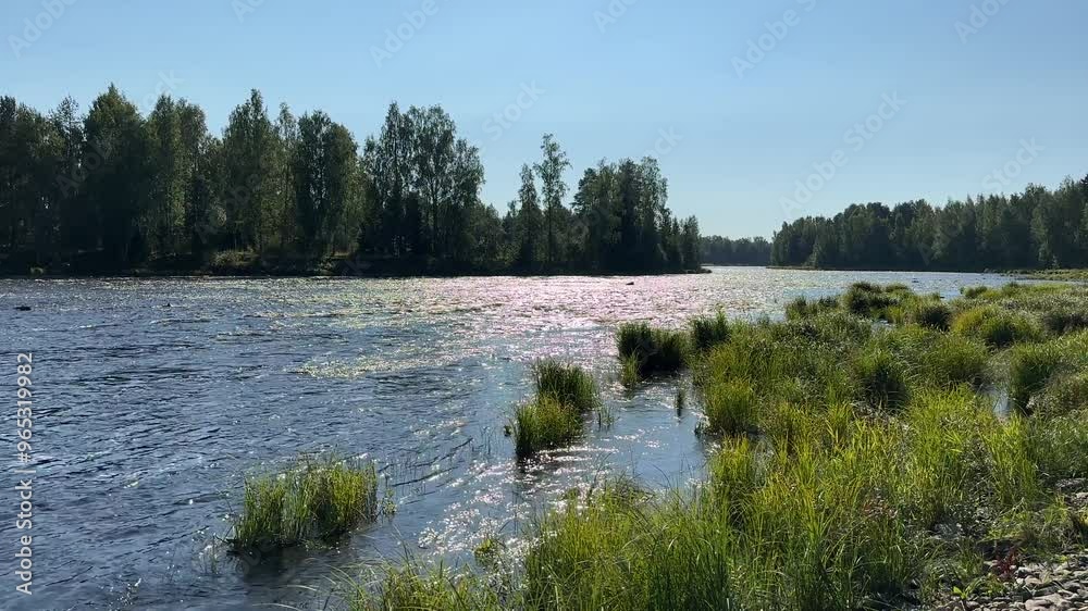 Kiiminkijoki river landscape in Haukipudas, Oulu Finland Kiiminkijoki river landscape in Haukipudas, Oulu Finland